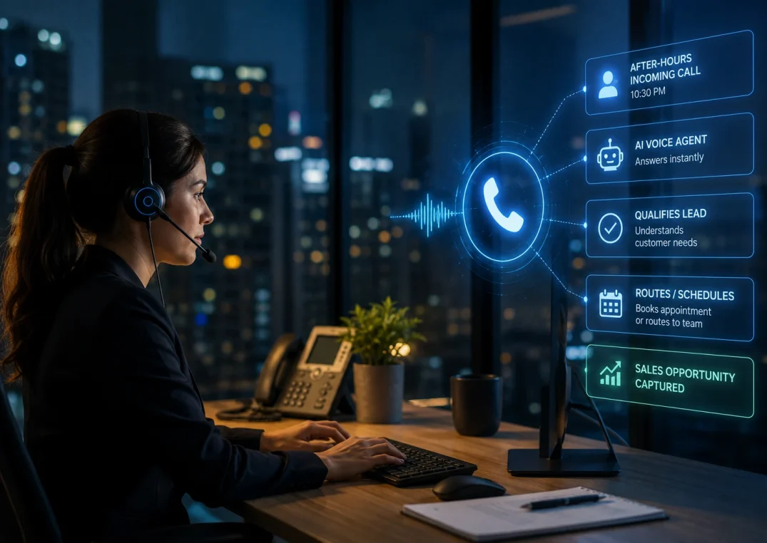 How AI voice agents handle after-hours call routing to reduce missed sales opportunities